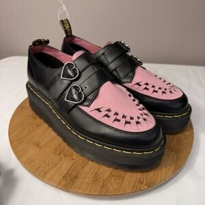 Dr Martens LAZY OAF W Hearts Buckle Creeper Shoe Loafer NWT US Women's 10 L
